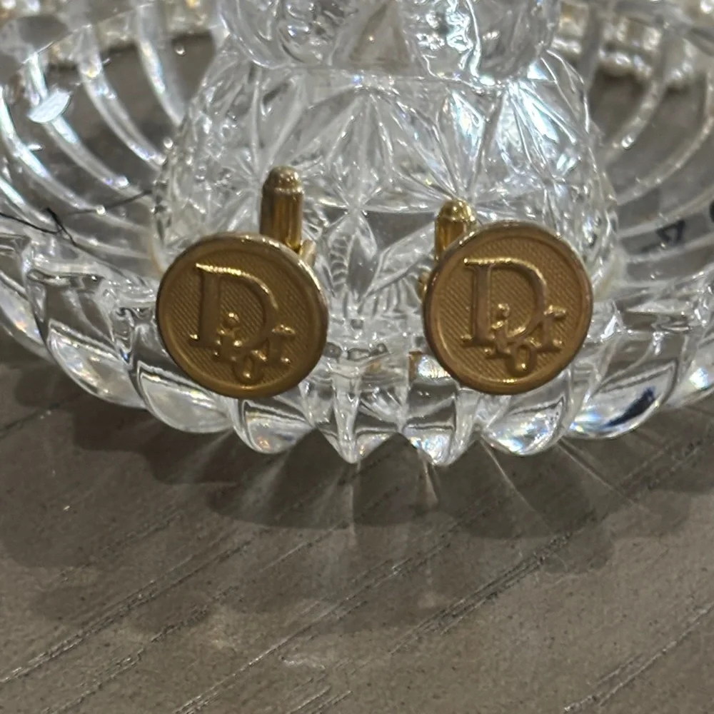 Vintage Christian Dior Gold-tone Cufflinks